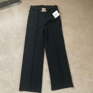 Charlotte Russe Black Trousers with Buckle - Size Medium